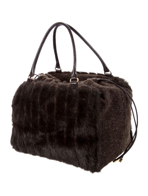 fake fur bags|faux fur drawstring bag.